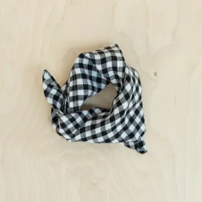 Bandana en lin vichy black