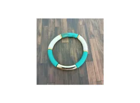 Bracelet tube turquoise blanc doré 32mm