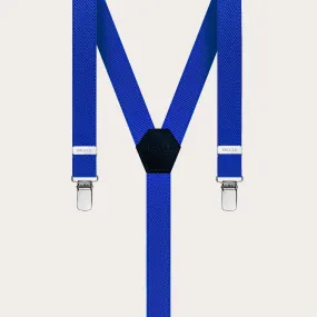 Bretelles extra fines en Y pour hommes et femmes, bleu royal