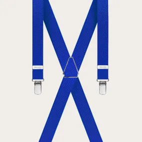 Bretelles fines unisexes en X, bleu royal