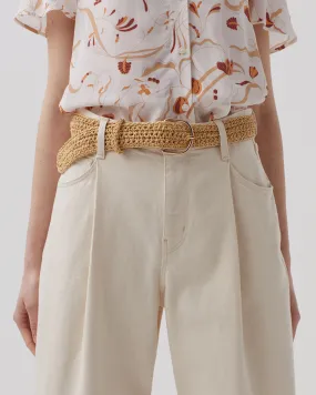 Ceinture large tressée en crochet