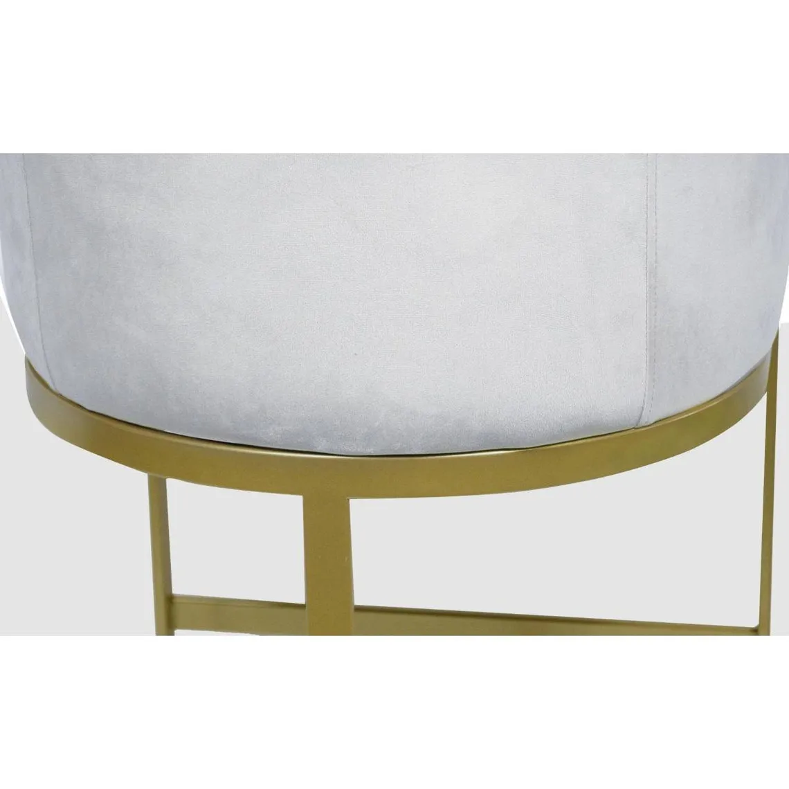 Chaise de bar Noellie Velours Argent Pieds Or | 3 Suisses