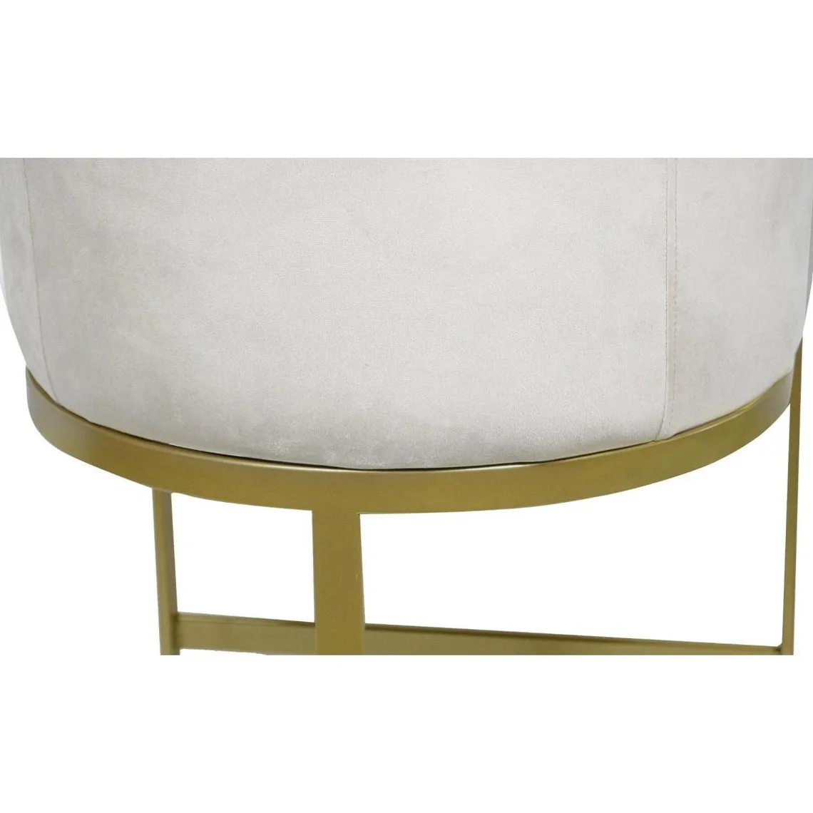 Chaise de bar Noellie Velours Taupe Pieds Or | 3 Suisses