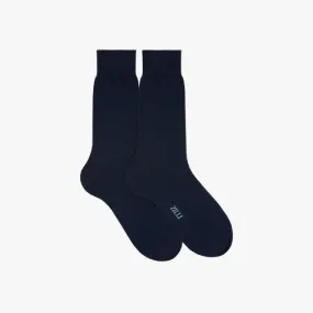 Chaussettes courtes marine en laine et cachemire
