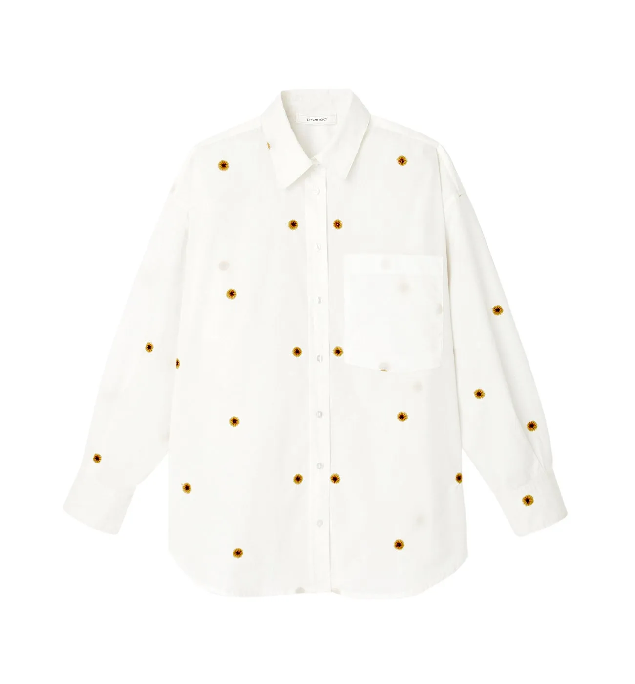Chemise oversize brodée - Blanc