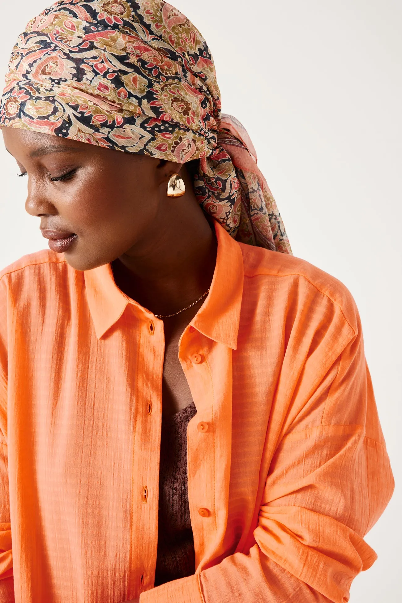 Chemise oversize Femme - Orange fluo