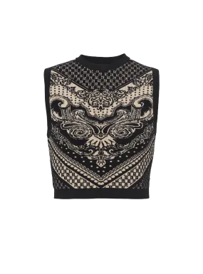 Débardeur en maille monogramme et Paisley