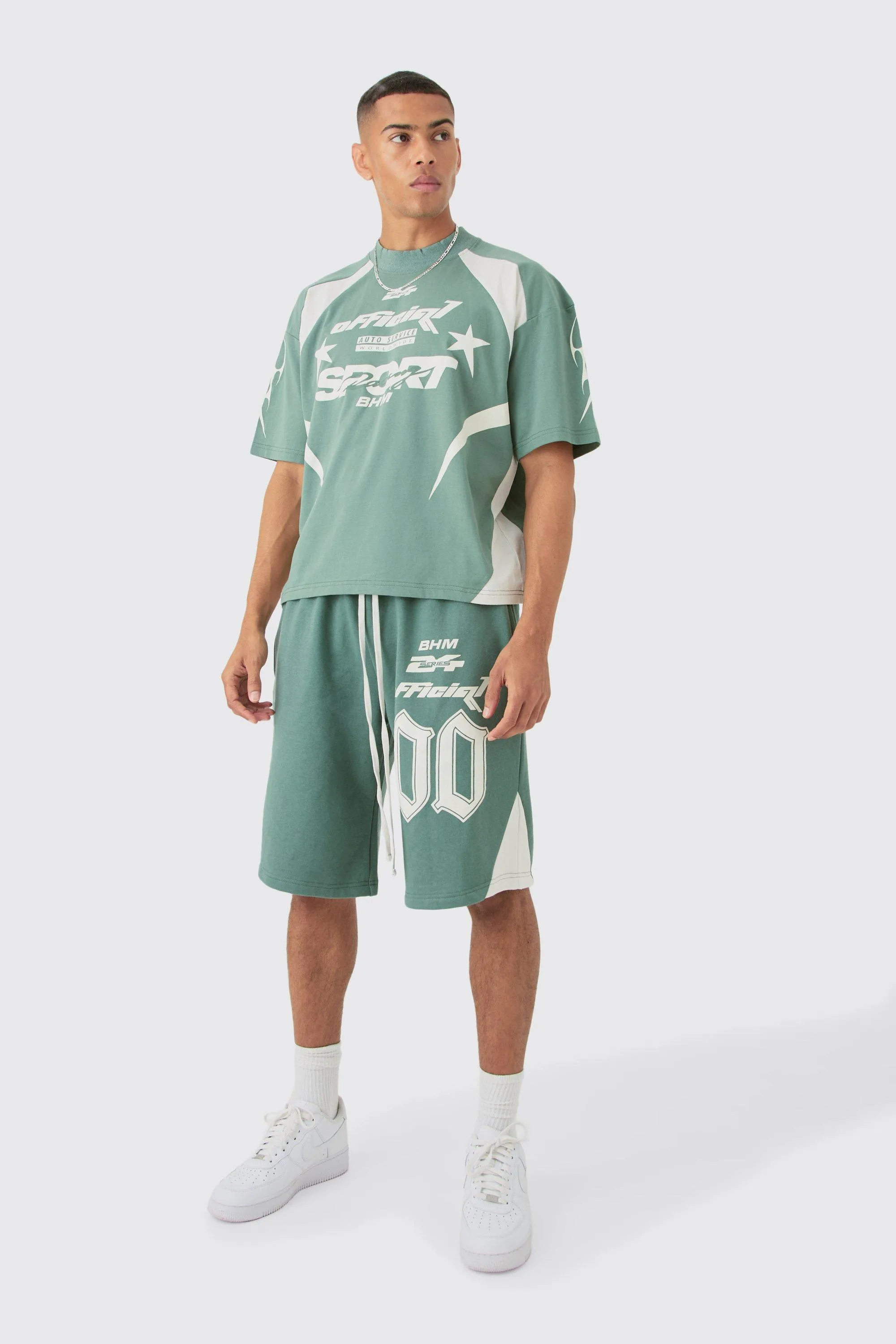 Ensemble oversize imprimé moto en relief