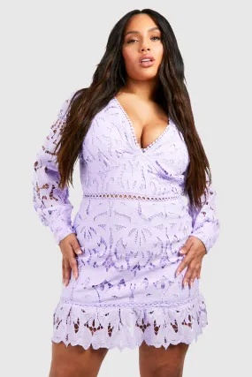 Grande taille - Robe en dentelle à volants