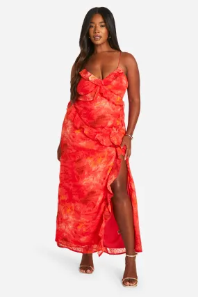 Grande taille - Robe longue à volants