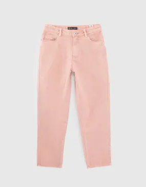 Jean mom rose poudré fille