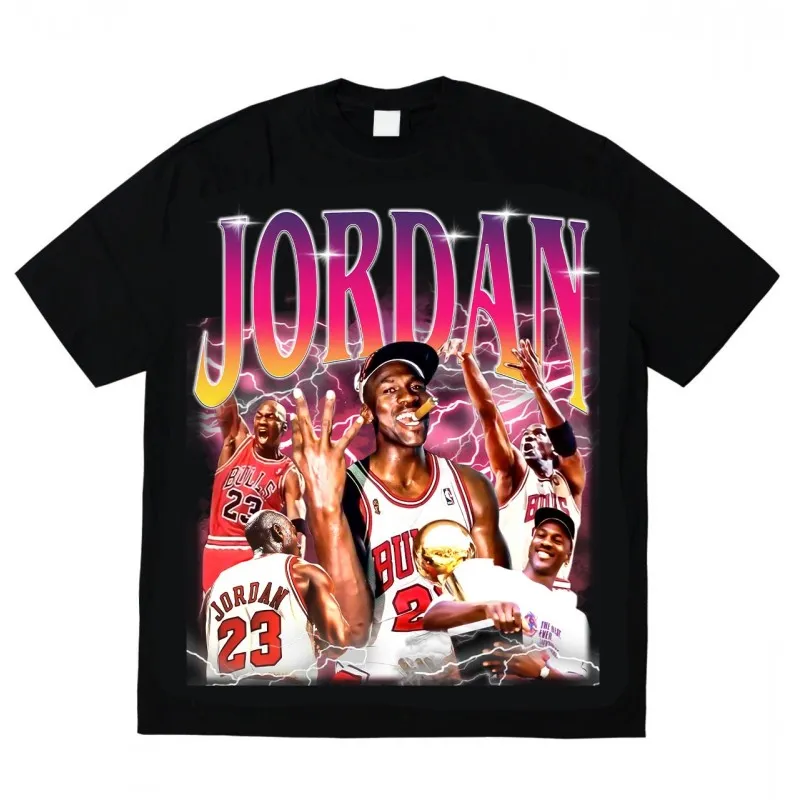 Jordan - T-shirt Noir Oversize Retro