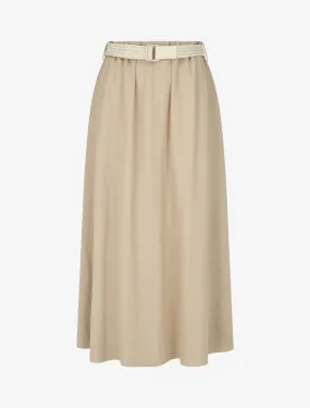Jupe longue unie droite - Beige