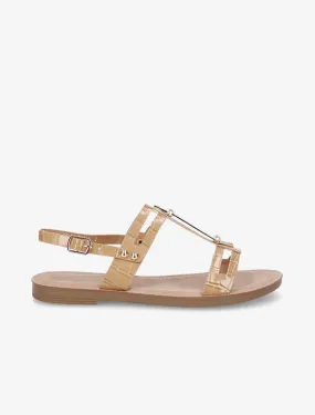 Nu-pieds effet croco - Beige