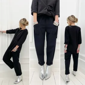 Pantalon jogging noir élastique