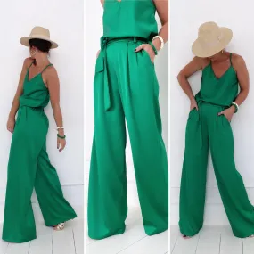 Pantalon satiné vert
