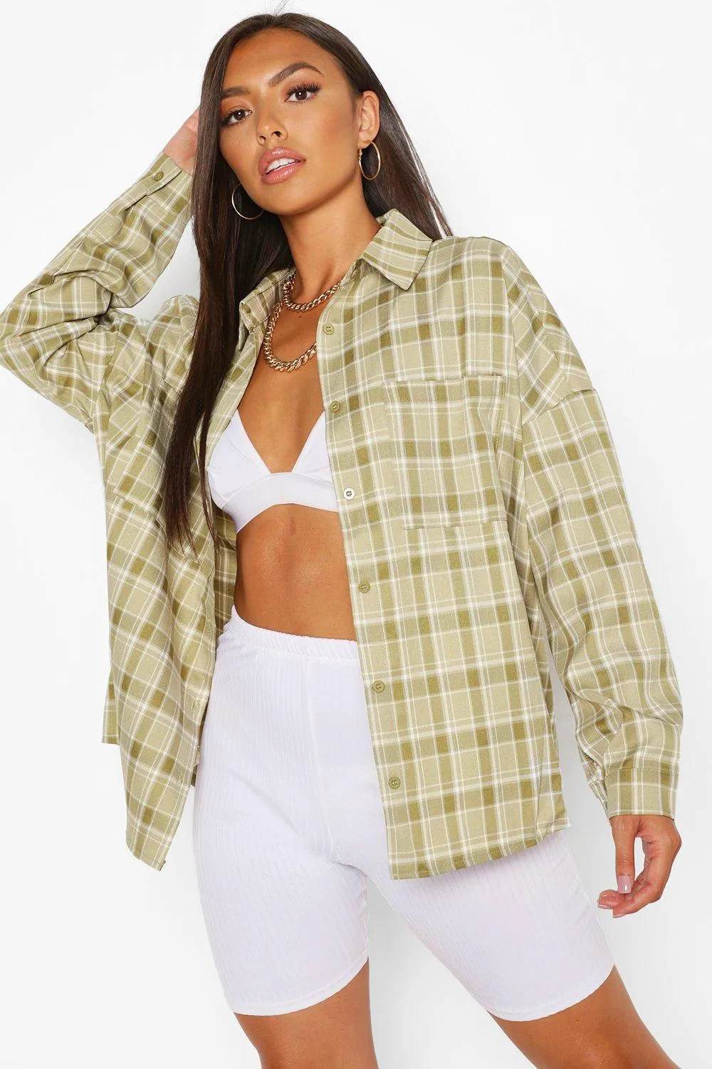 Petite - Chemise oversize à carreaux
