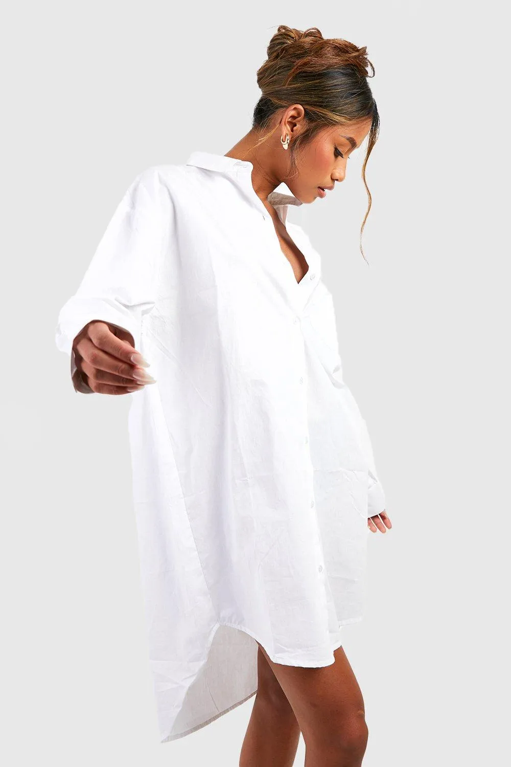 Robe chemise oversize en coton