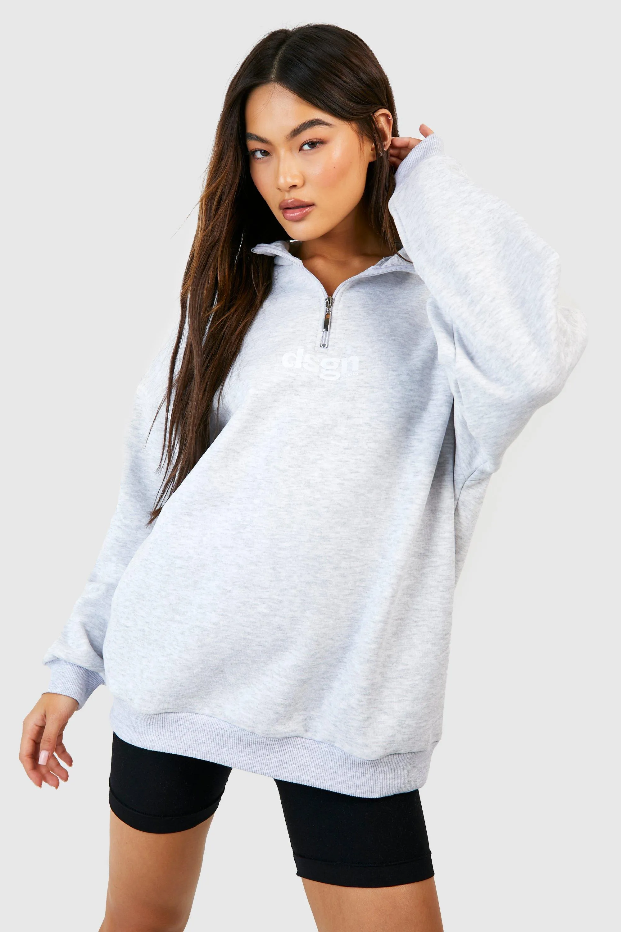 Sweat oversize à col zippé