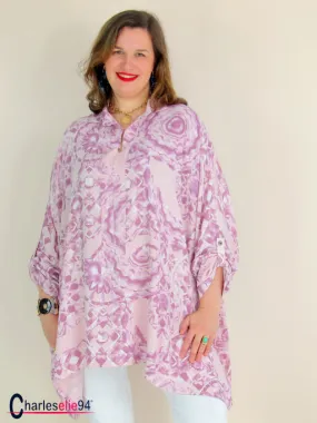 Tunique longue oversize été LIRONA rose