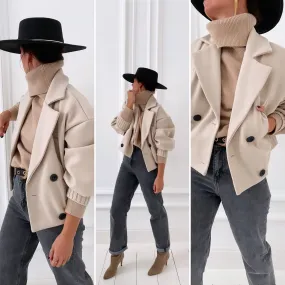 Veste beige double boutonnage