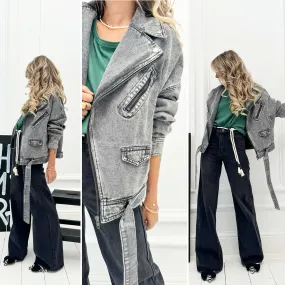 Veste grise en jean