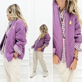 Veste lilas matelassée