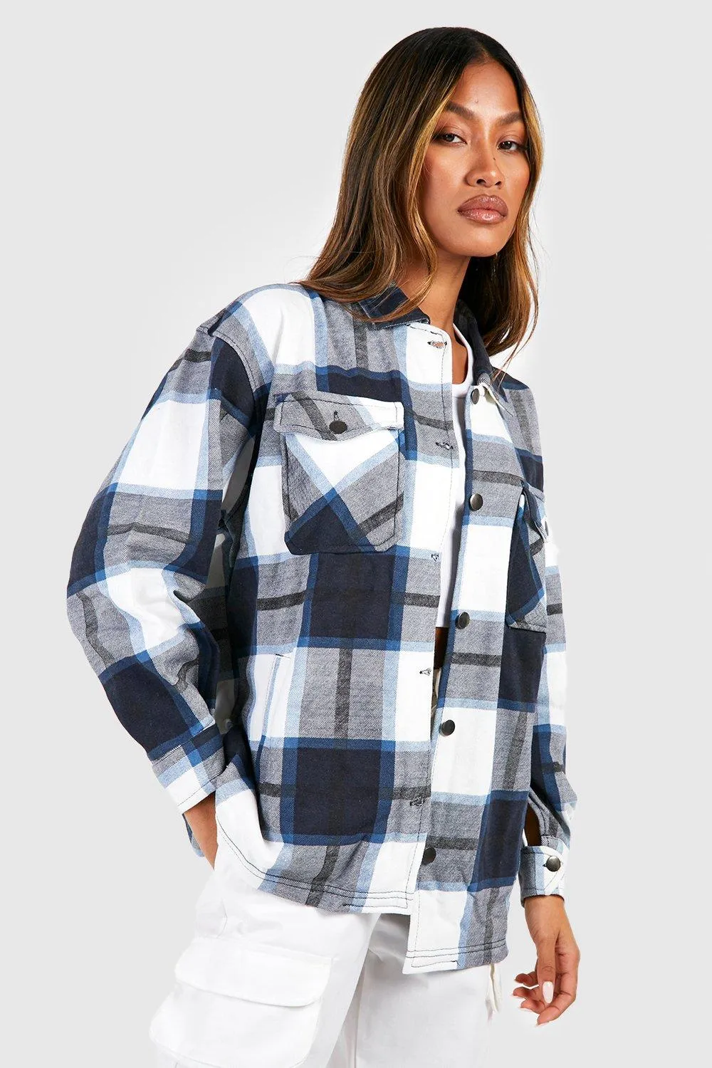 Veste oversize à carreaux