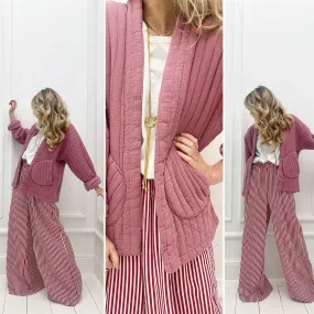 Veste rose matelassée