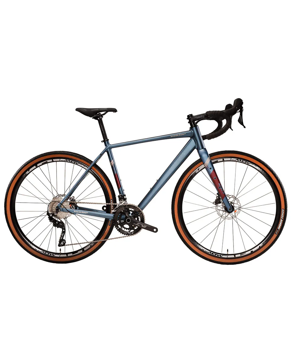 Vélo gravel Unisexe RENAISSANCE GRX 2X10V Bleu/Bordeaux